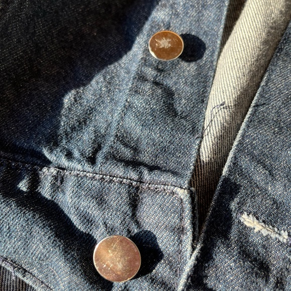 MOTO GEAR Denim Jacket with Fleece Hood. Men’s XL. GUC. - Picture 6 of 12